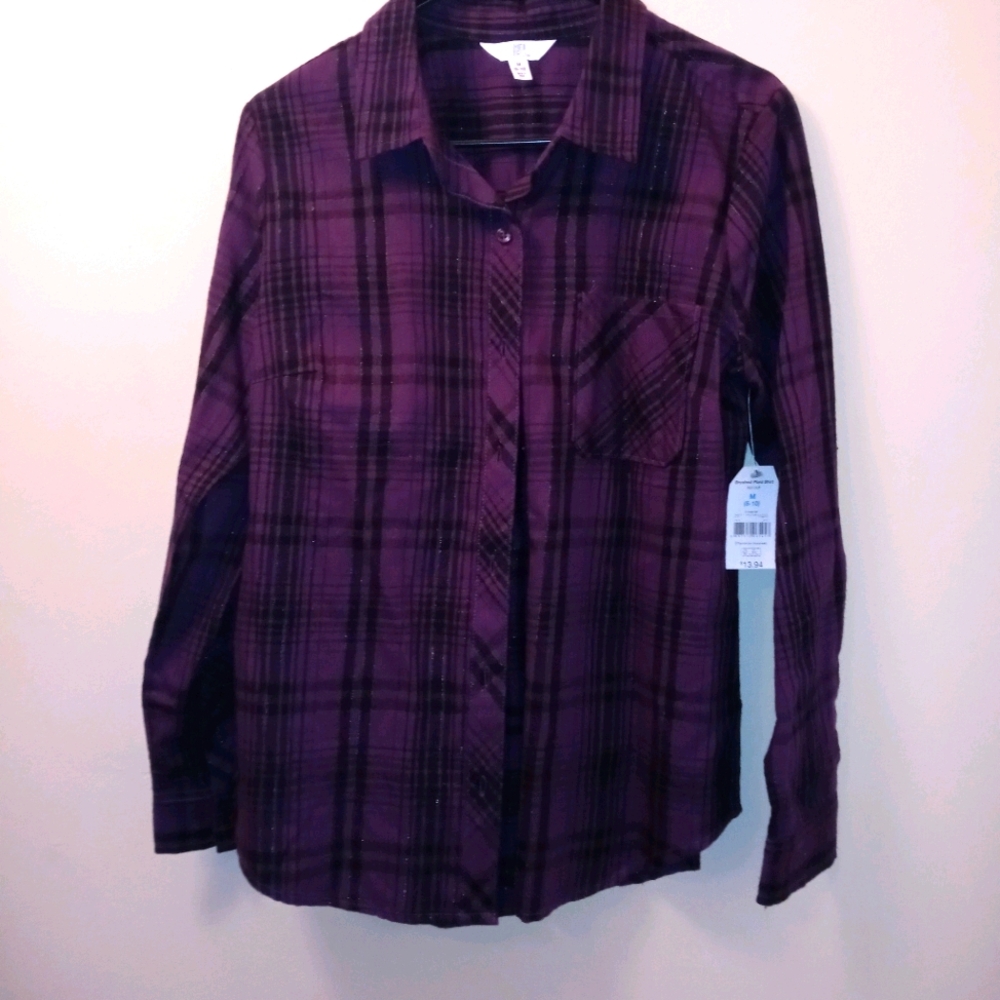 NWT Purple Long Sleeve Flannel